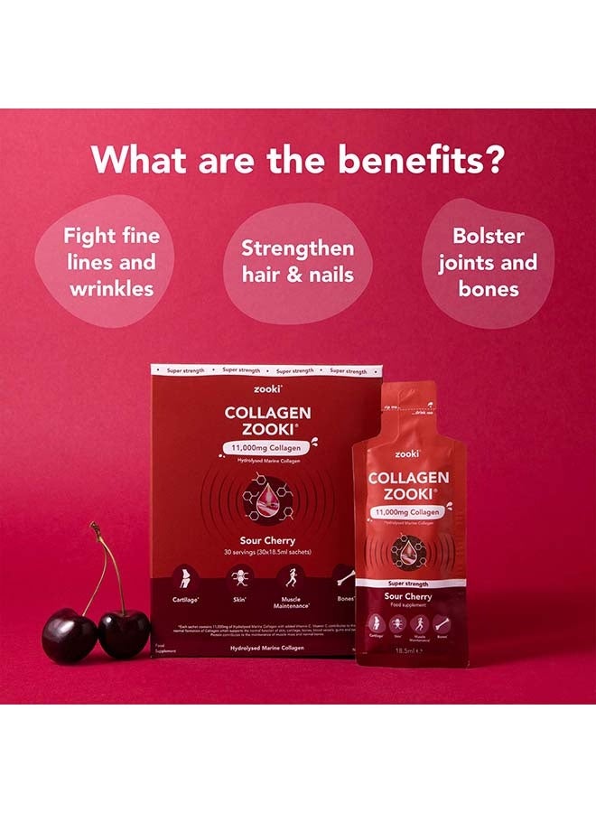Zooki Super Strength Liposomal Collagen 11,000mg – Sour Cherry Flavor – High Absorption Liquid Collagen Sachets – Skin, Hair & Joint Support – 14 Sachets - Image 5